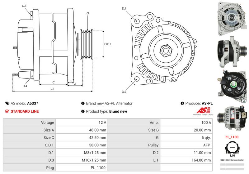 AS-PL A6337 Alternator