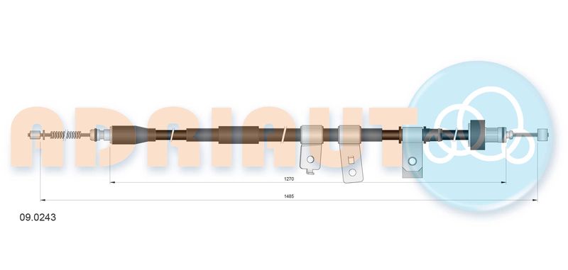 Тросовий привод, стоянкове гальмо, Adriauto 09.0243
