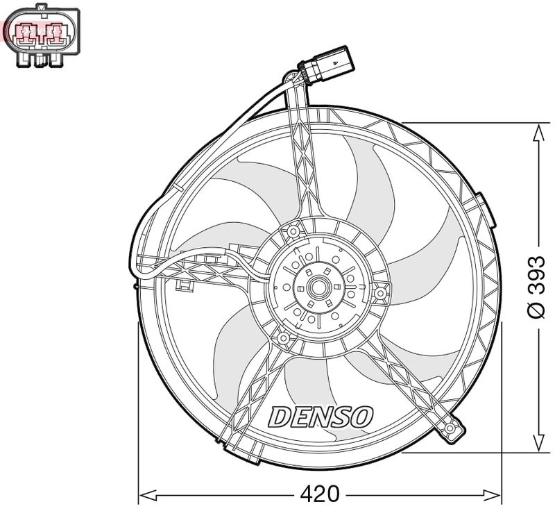 Denso Engine Cooling Fan DER05010