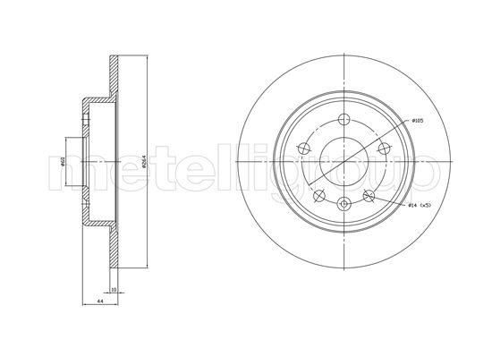 Metelli Brake Disc 23-1823C