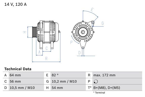 Генератор, Bosch 0986046140