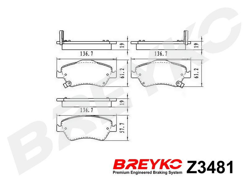DAVID VASCO Z3481 Комплект гальмівних накладок, дискове гальмо