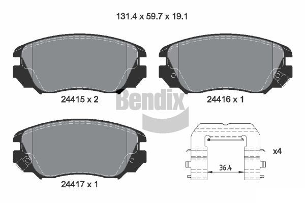 BENDIX Braking fékbetétkészlet, tárcsafék BPD1179