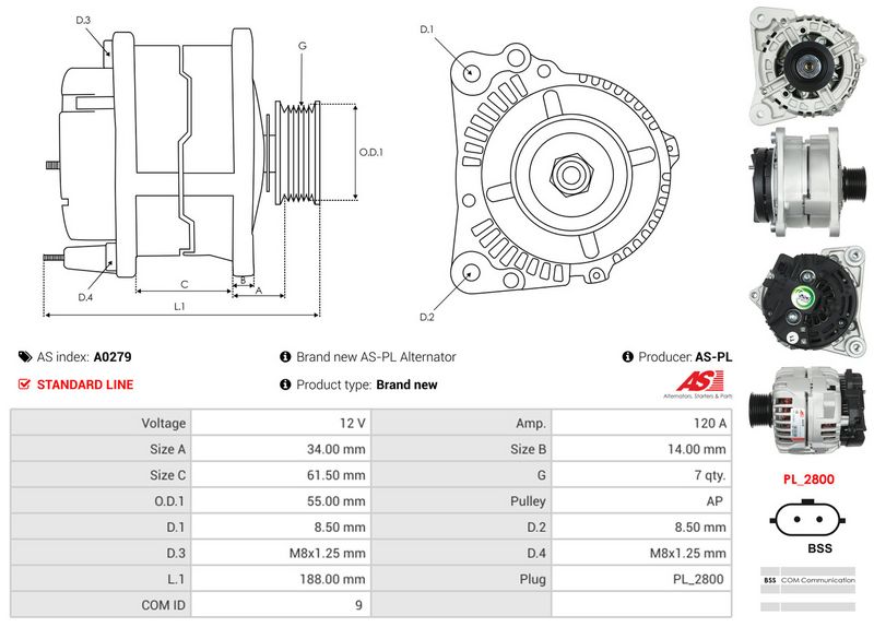 AS-PL A0279 Alternator
