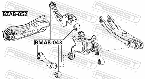 Опора, важіль підвіски, Febest BZAB-052