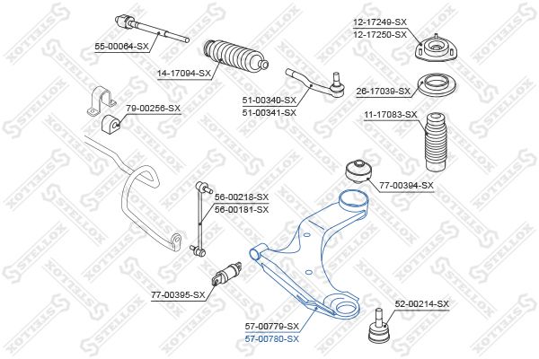 STELLOX 57-00780-SX Control/Trailing Arm, wheel suspension