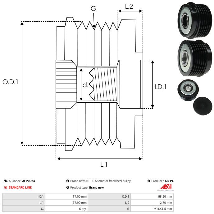 AS-PL AFP0024 Alternator Freewheel Clutch