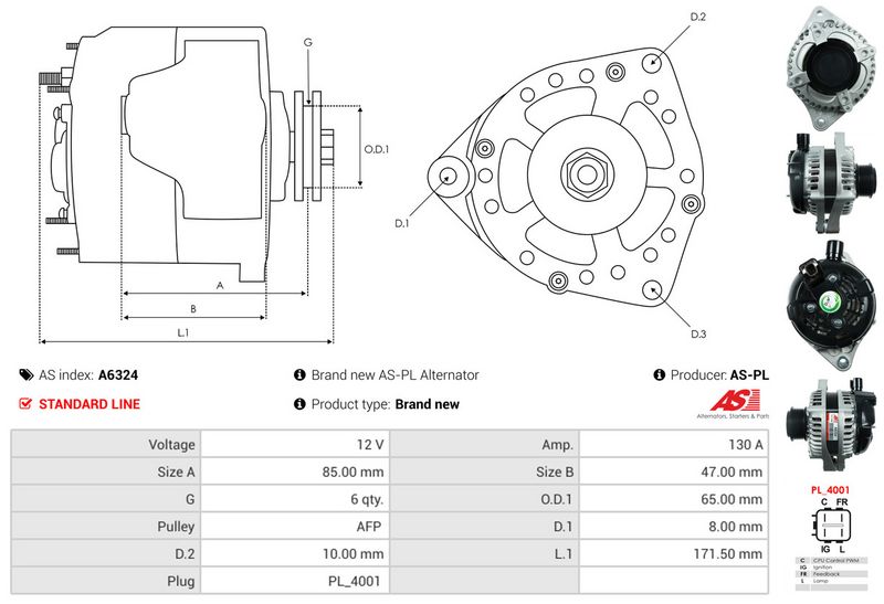 AS-PL A6324 Alternator