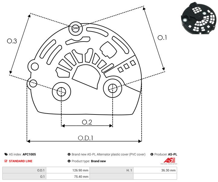AS-PL APC1005 Protective Cap, alternator
