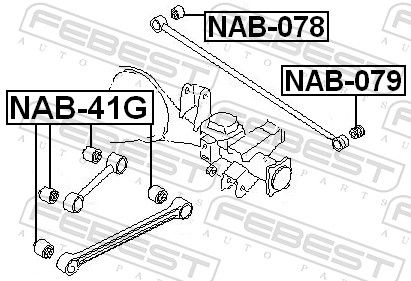 FEBEST NAB-41G Mounting, control/trailing arm