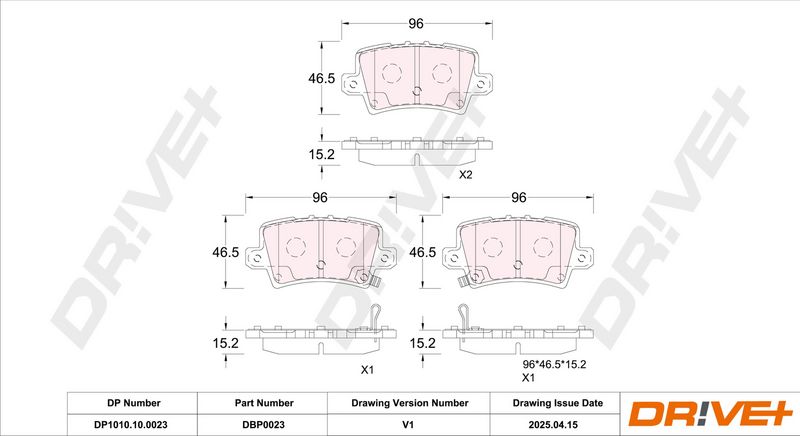 Set placute frana,frana disc DP1010.10.0023 Dr!ve+