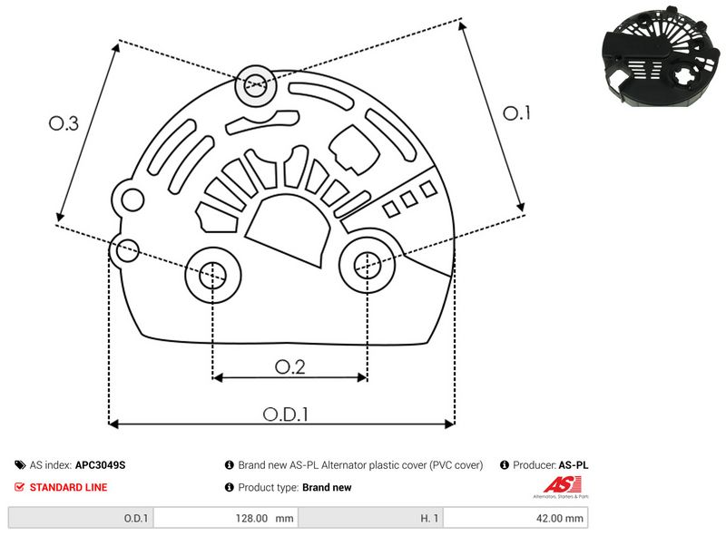 Kaitsekate, generaator, AS-PL APC3049S