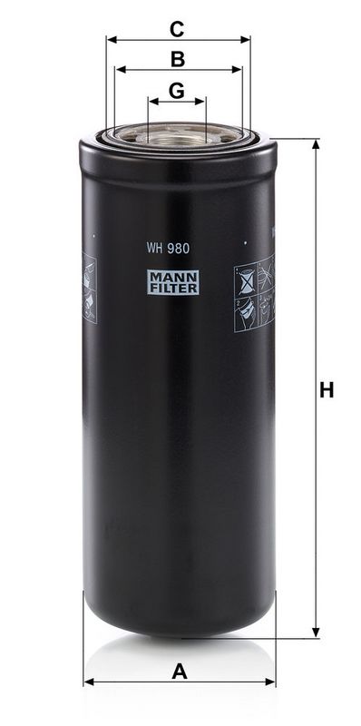 Hüdraulikafilter, automaatkäigukast, MANN-FILTER WH 980