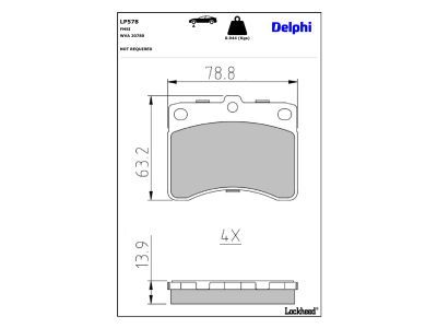 DELPHI LP578 - Brake Pad Set, disc brake