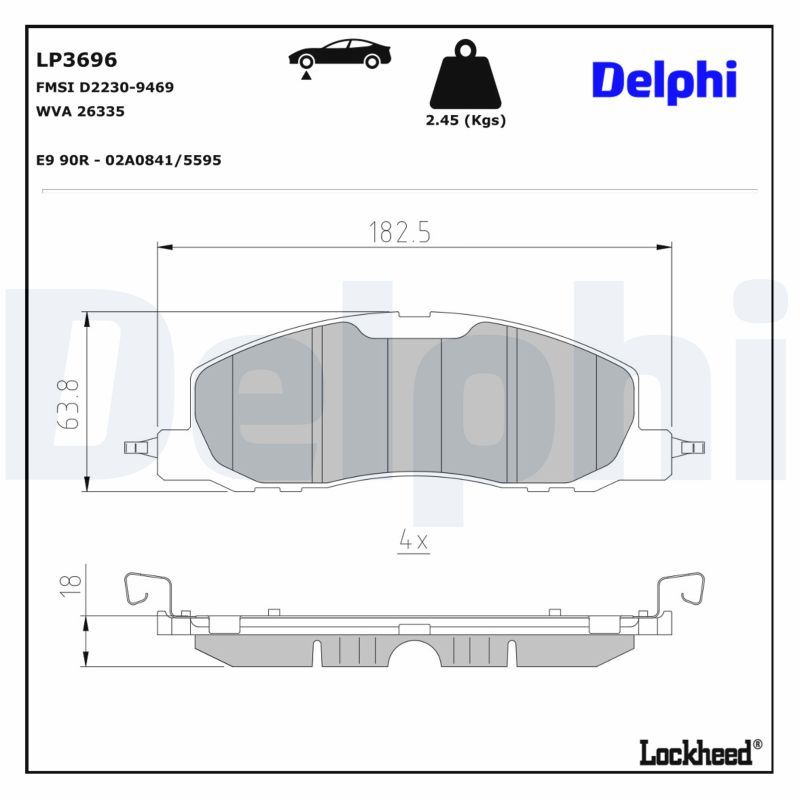 Set placute frana,frana disc LP3696 DELPHI