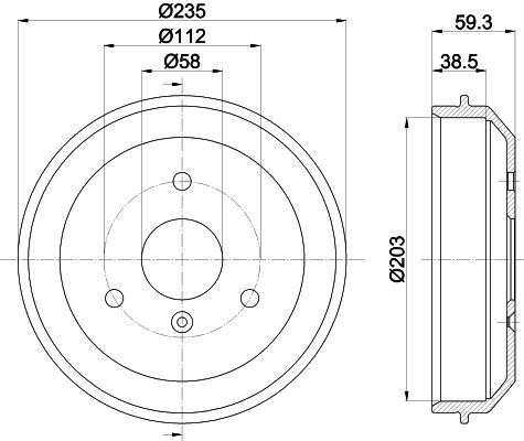 HELLA PAGID 8DT 355 301-581 Brake Drum