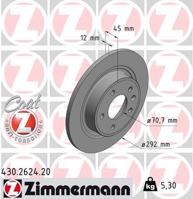 ZIMMERMANN féktárcsa 430.2624.20