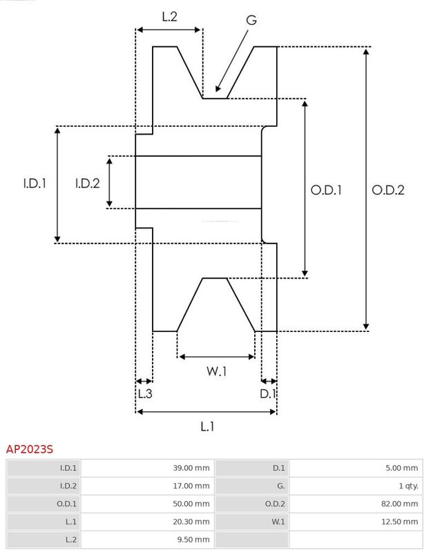 Шків, генератор, Auto Starter AP2023S