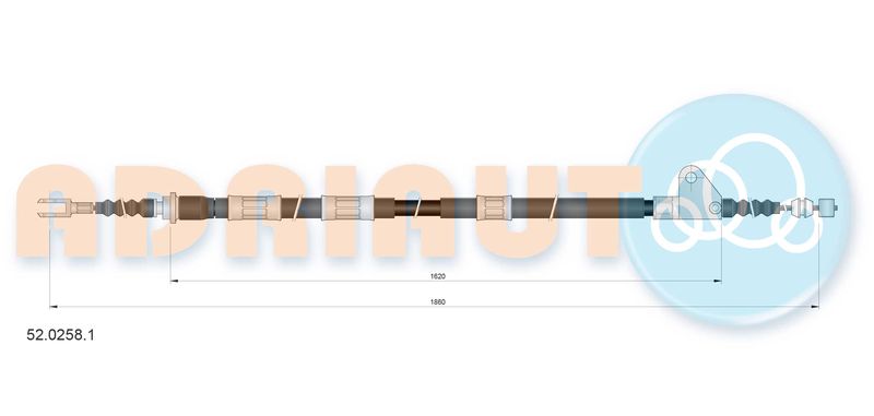 Тросовий привод, стоянкове гальмо, Adriauto 52.0258.1