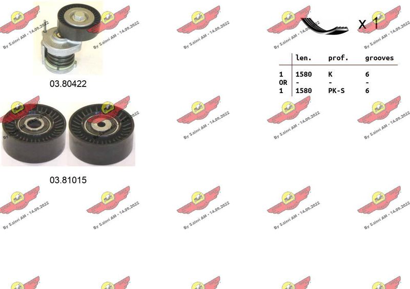 AUTOKIT 06.0057 - V-ribbed Belt Set