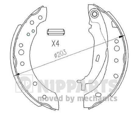 Комплект гальмівних колодок, Nipparts N3505043