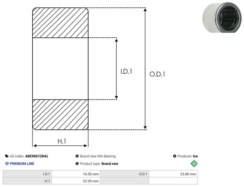 AS-PL ABE9067(INA) Bearing