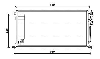 Конденсатор, система кондиціонування повітря, Mitsubishi Lancer 1,6-2,0i 03>07 MT Behr ver. (MTA5220D) AVA, Ava MTA5220D