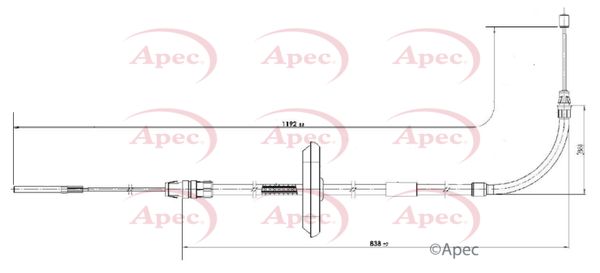 APEC Cable Pull, parking brake CAB1797