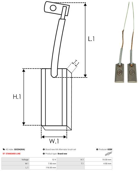 Süsinikuhari, generaator, AS-PL BX204(IKA)