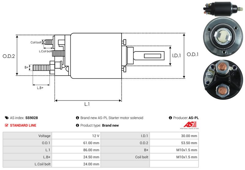 Magnetlülitus, starter, AS-PL SS9028
