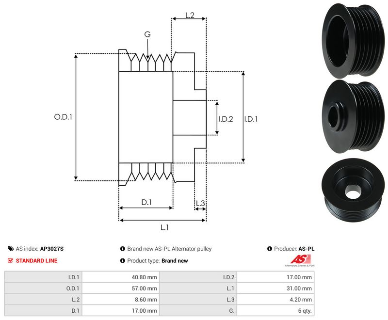 Rihmaratas, generaator, AS-PL AP3027S