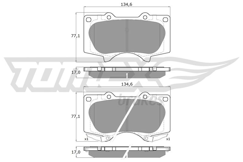 TOMEX Brakes TX 14-96 Комплект гальмівних накладок, дискове гальмо