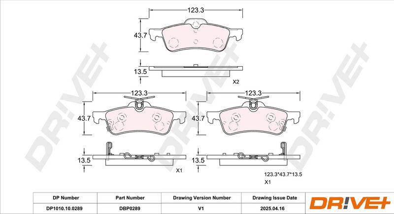 Set placute frana,frana disc DP1010.10.0289 Dr!ve+