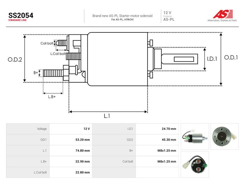 Magnetlülitus, starter, AS-PL SS2054