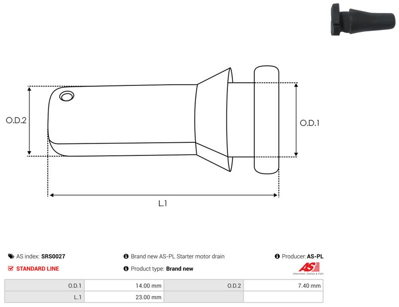 Remondikomplekt, Starter, AS-PL SRS0027