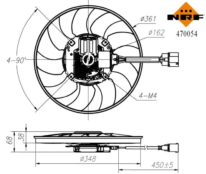NRF ventilátor, motorhűtés 470054