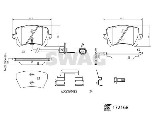 SWAG 33 10 5313 Brake Pad Set, disc brake