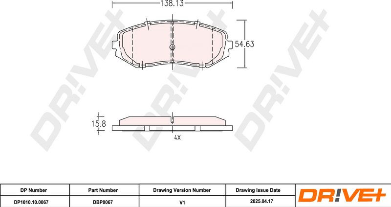 Set placute frana,frana disc DP1010.10.0067 Dr!ve+
