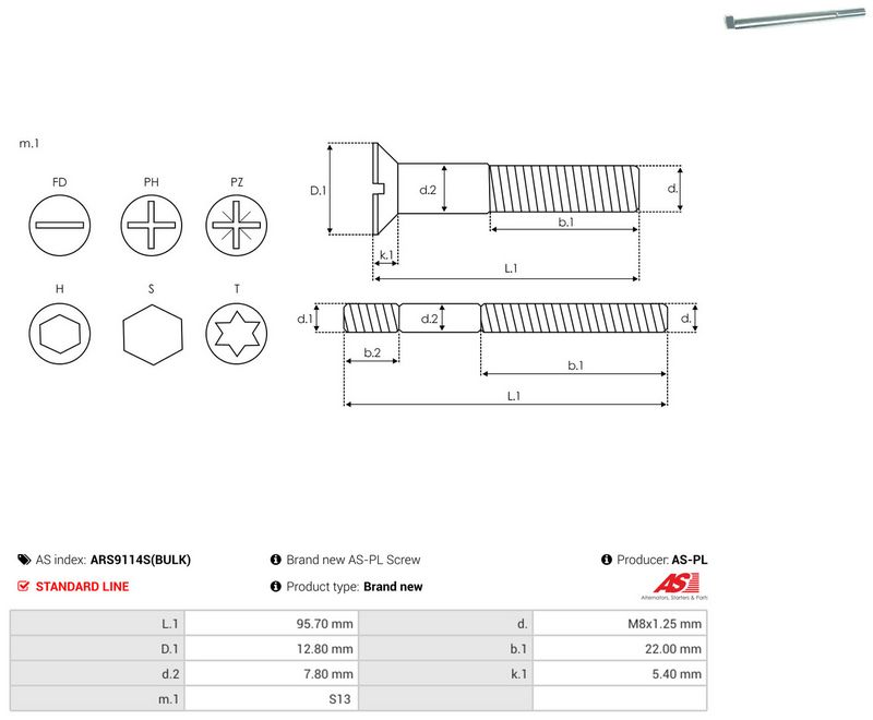 AS-PL ARS9114S(BULK) Repair Set, alternator