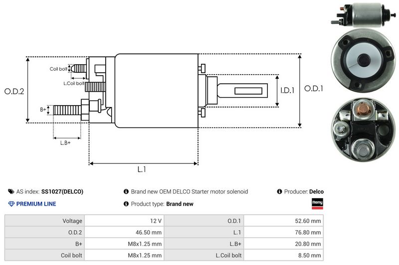AS-PL SS1027(DELCO) Solenoid Switch, starter