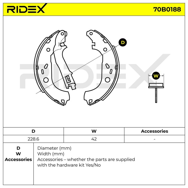 комплект спирачна челюст RIDEX