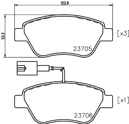 Комплект гальмівних накладок, дискове гальмо, Hella Pagid 8DB355018-821