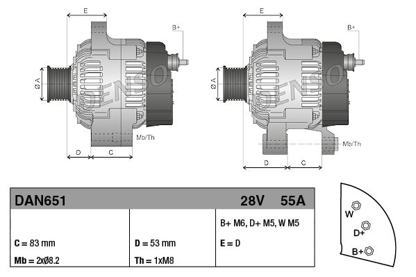 DENSO DAN651 Alternator