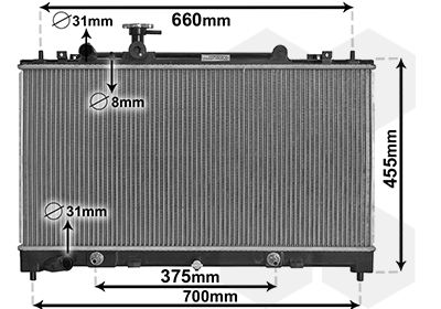 Радіатор, система охолодження двигуна, Van Wezel 27002228