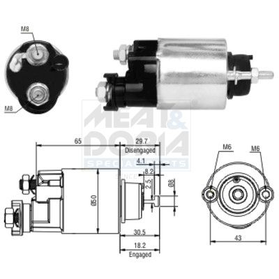 MEAT & DORIA Magneetschakelaar, startmotor 46163