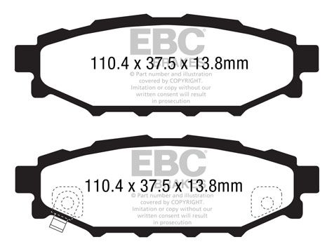 Комплект гальмівних накладок, дискове гальмо, Ebc Brakes DP1584