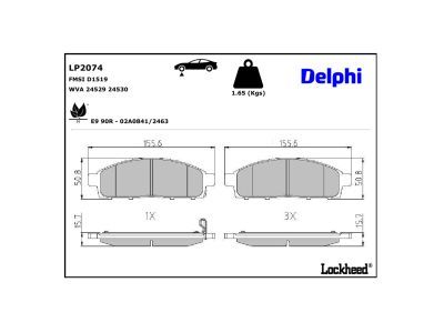DELPHI LP2074 Brake Pad Set, disc brake