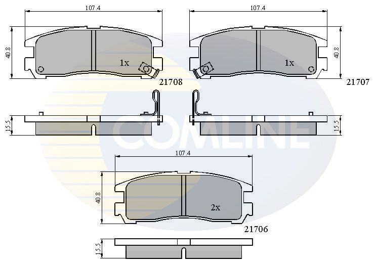 Комплект гальмівних накладок, дискове гальмо, Comline CBP3468