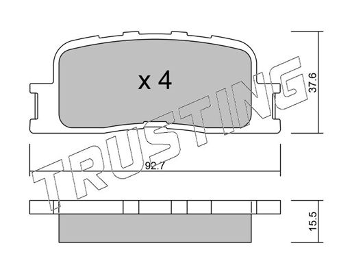 Комплект гальмівних накладок, дискове гальмо, Trusting 7690