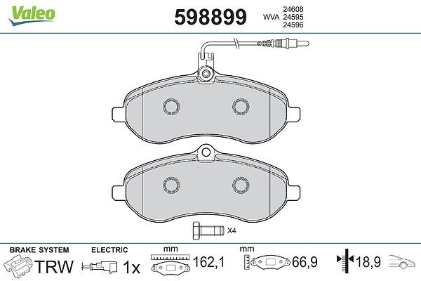 комплект спирачно феродо, дискови спирачки VALEO